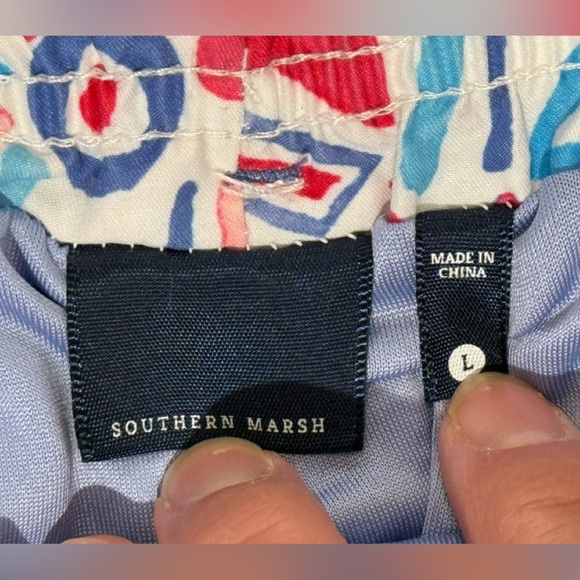 Men’s SOUTHERN MARSH Jubilee lined swim trunks- teal & pink. Size large - Picture 10 of 10